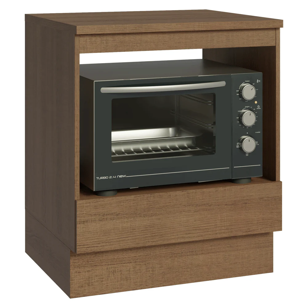 Balcão para Forno/Micro-ondas 70 x 60 cm 1 Gaveta (Com Tampo) Rustic Madesa