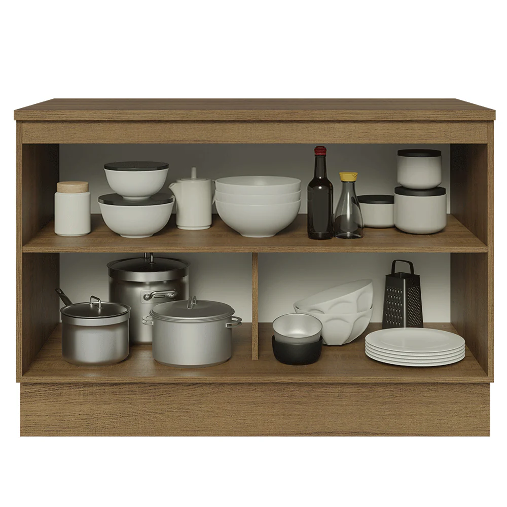 Balcão de Cozinha 120 x 60 cm 2 Portas (Com Tampo) Rustic/Preto Lux Madesa - Image 4