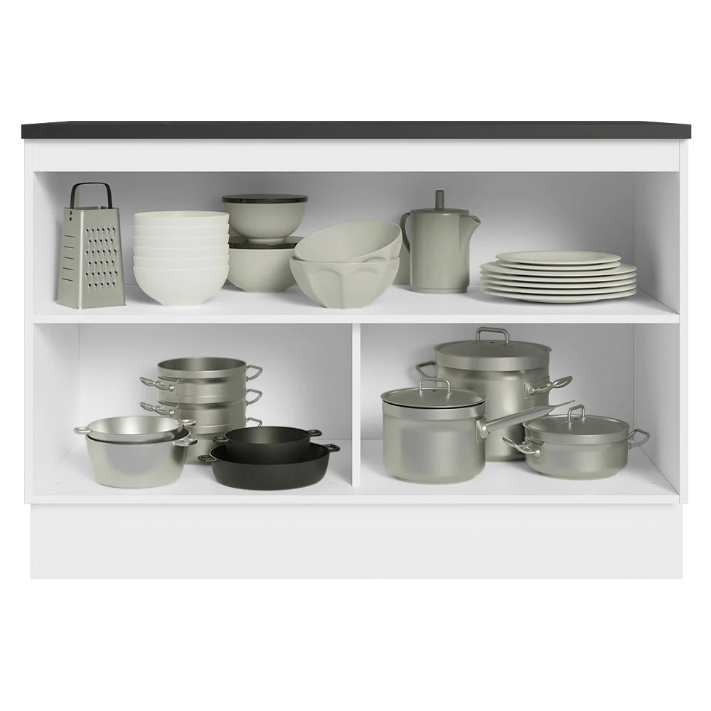 Balcão Cozinha 100% MDF 120 cm 2 Portas Branco Acordes Madesa - Image 3