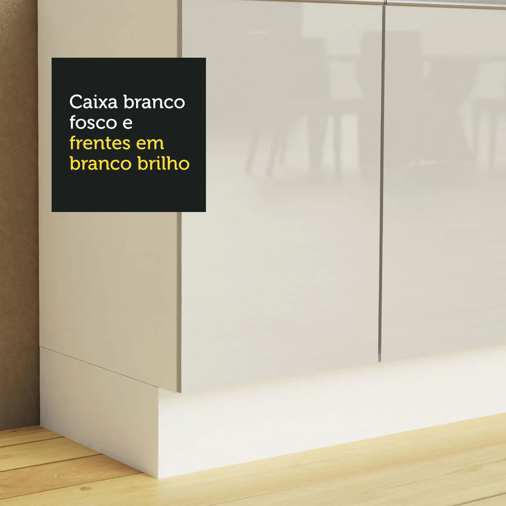 Balcão Cozinha 100% MDF 120 cm 2 Portas Branco Acordes Madesa - Image 7