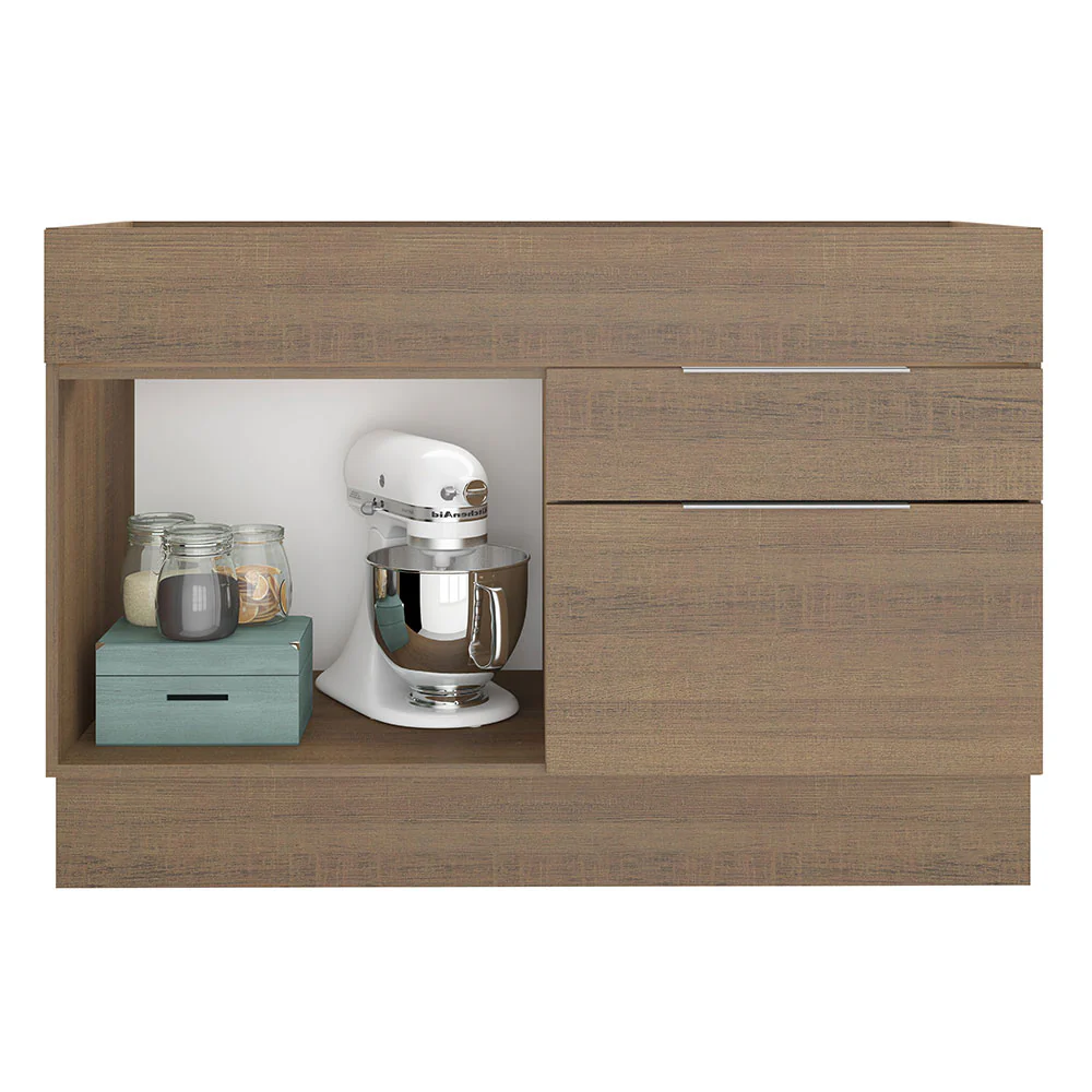 Balcão de Pia Cozinha 120 x 60 cm 1 Porta 2 Gavetas (Sem Tampo) Rustic Stella Madesa - Image 3