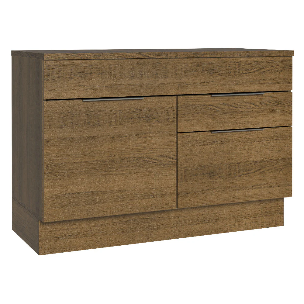 Balcão Cozinha 120 x 60 cm 1 Portas e 2 Gavetas (Com Tampo) Rustic Stella Madesa