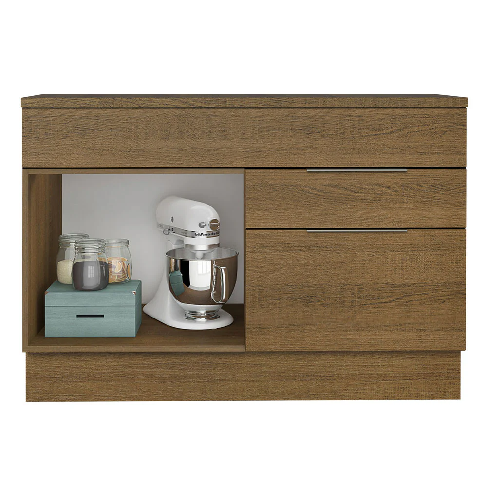 Balcão Cozinha 120 x 60 cm 1 Portas e 2 Gavetas (Com Tampo) Rustic Stella Madesa - Image 3