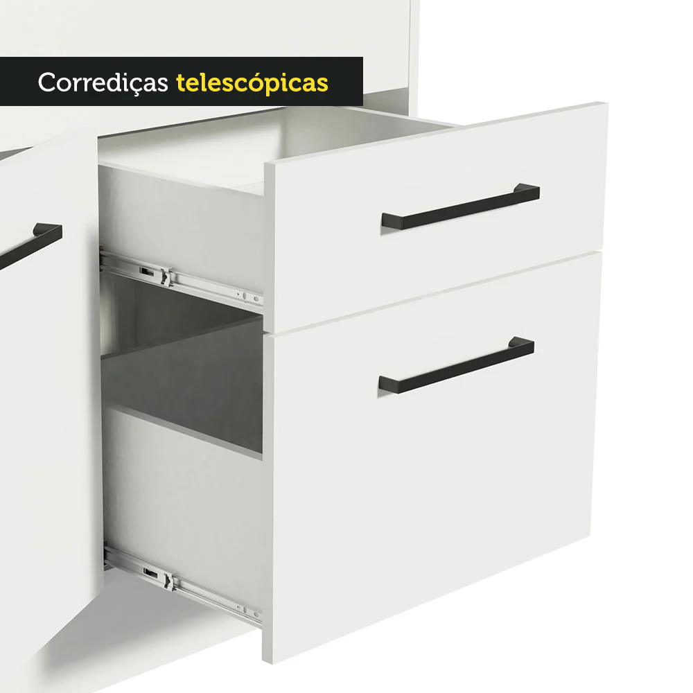 Balcão de Pia Madesa Agata 150 cm 2 Portas e 2 Gavetas (Sem Tampo e Pia) Branco - Image 8