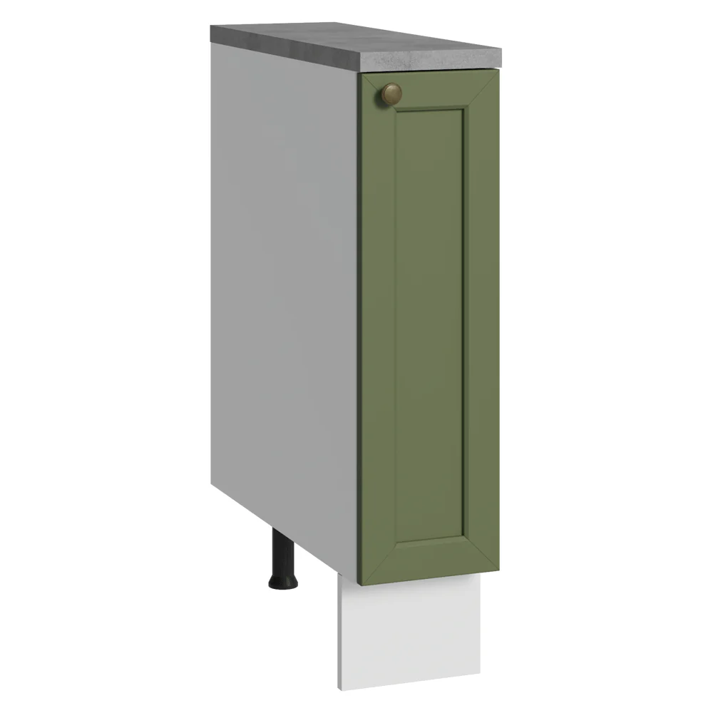 Balcão Porta-Temperos 20x60 cm 1 Porta (Com Tampo) Branco/Verde Vik Madesa