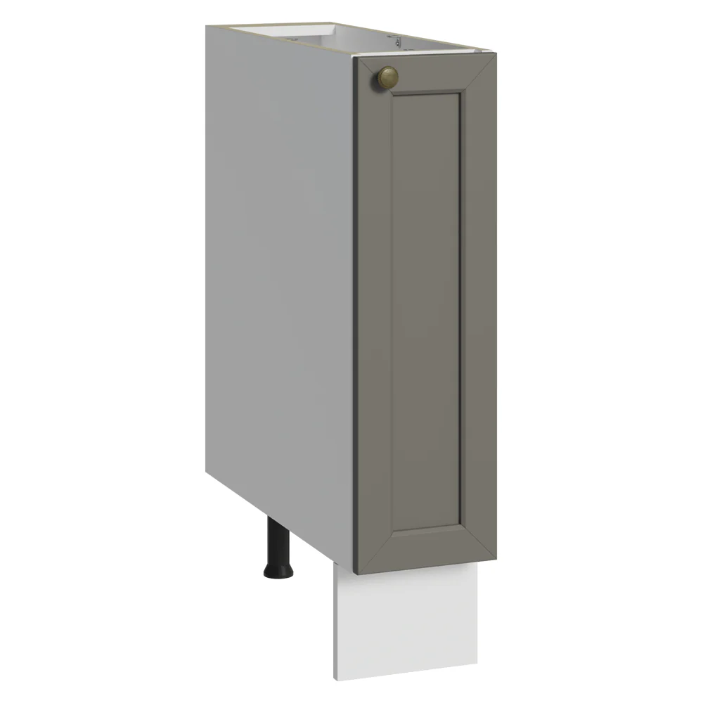 Balcão Porta-Temperos 20x60 cm 1 Porta (Sem Tampo) Branco/Cinza Vik Madesa