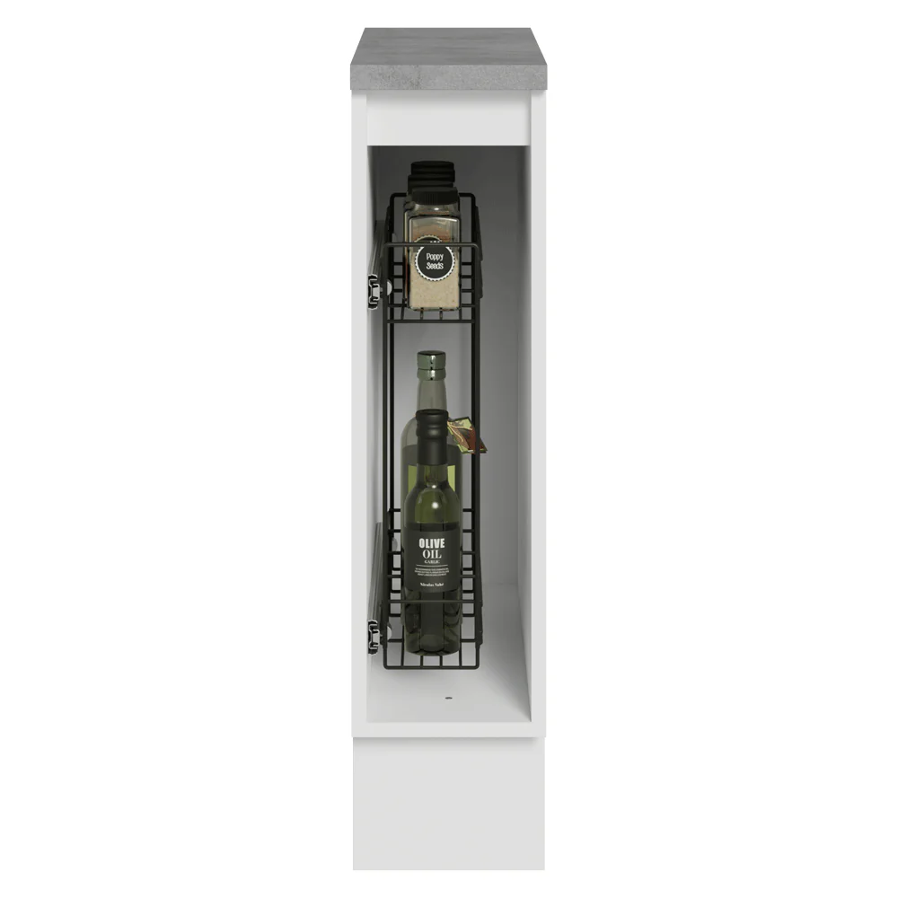 Balcão Porta-Temperos 20 cm 1 Porta Branco/Cinza Lux Madesa - Image 4