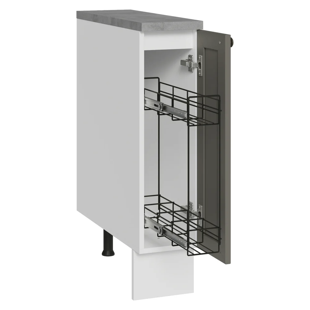 Balcão Porta-Temperos 20 cm 1 Porta Branco/Cinza Vik Madesa - Image 2
