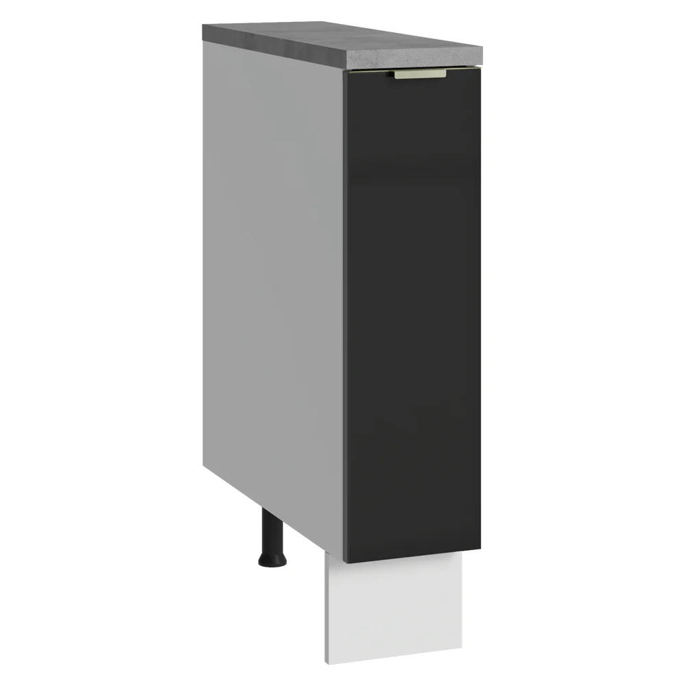 Balcão Porta-Temperos 20 cm 1 Porta Branco/Preto Lux Madesa