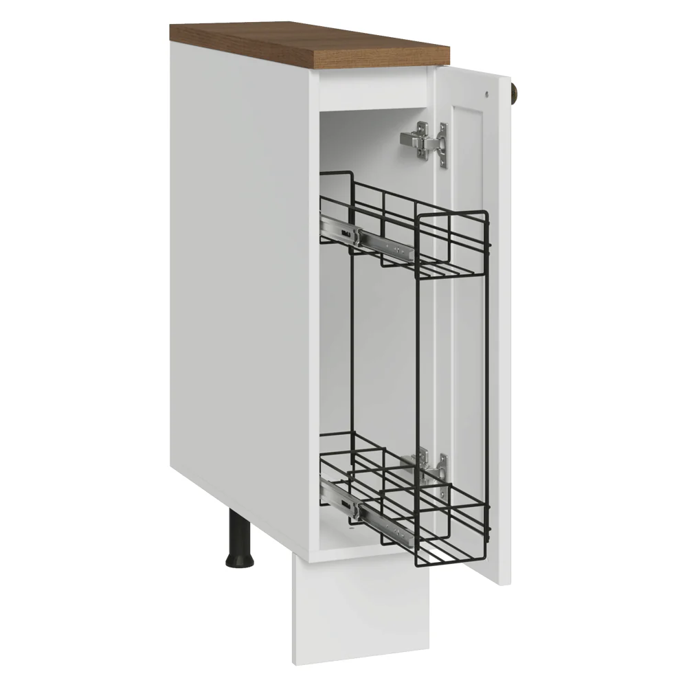 Balcão Porta-Temperos 20 cm 1 Porta Branco/Tampo Rustic Vik Madesa - Image 2