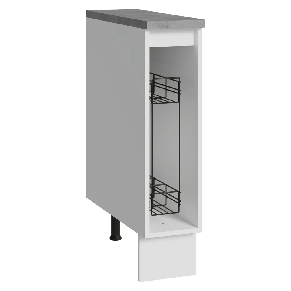 Balcão Porta-Temperos 20 cm 1 Porta (Com Tampo) Branco/Crema Vik Madesa - Image 7