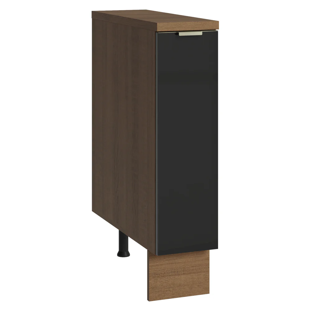 Balcão Porta-Temperos 20 cm 1 Porta Rustic/Preto Lux Madesa