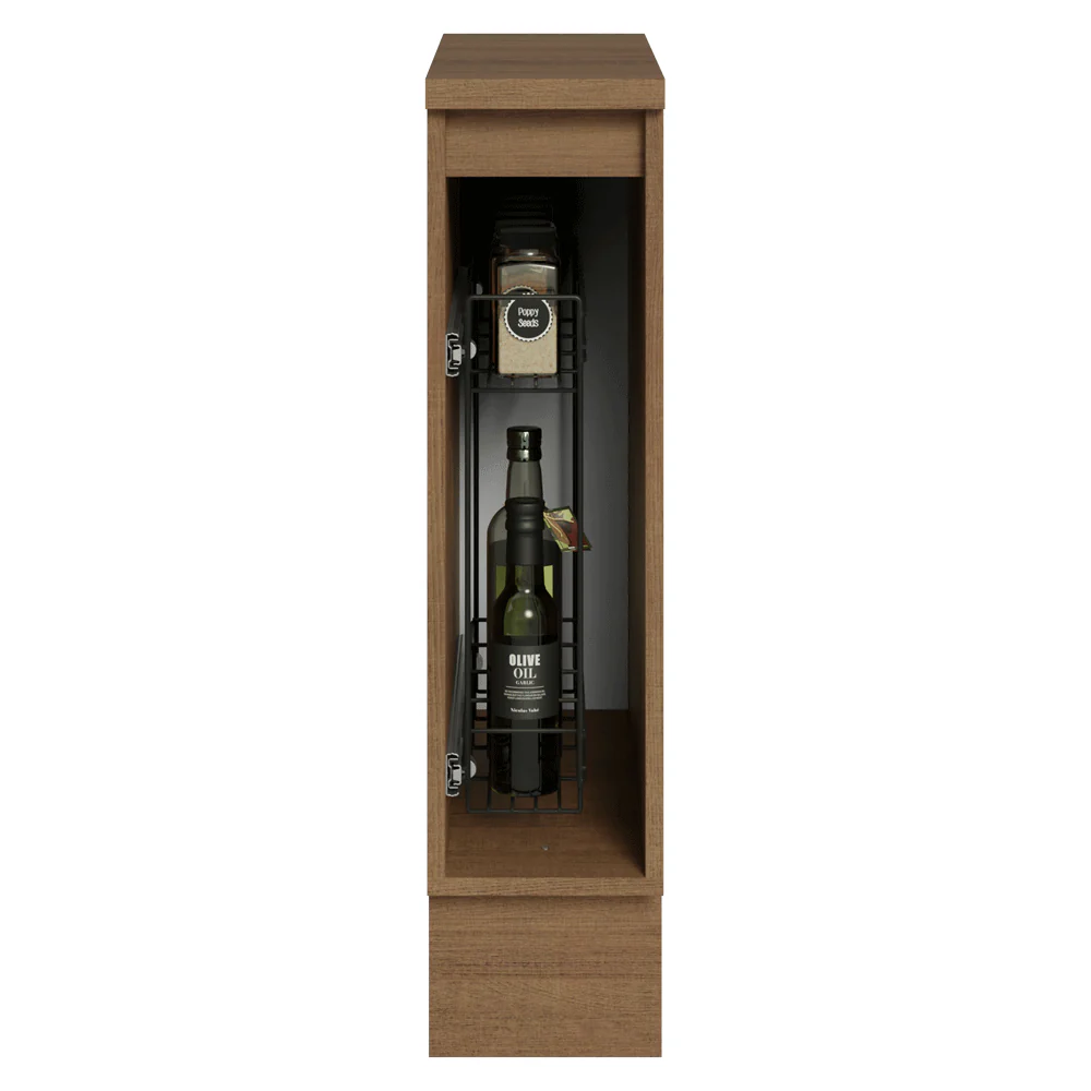 Balcão Porta-Temperos 20 x 60 cm 1 Porta (Com Tampo) Rustic/Cinza Lux Madesa - Image 5