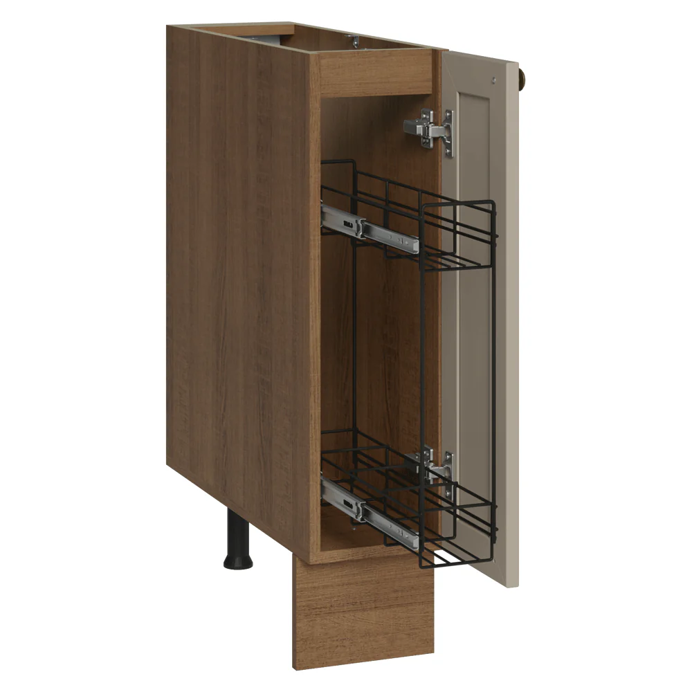 Balcão Porta-Temperos 20x60 cm 1 Porta (Sem Tampo) Rustic/Crema Vik Madesa - Image 8