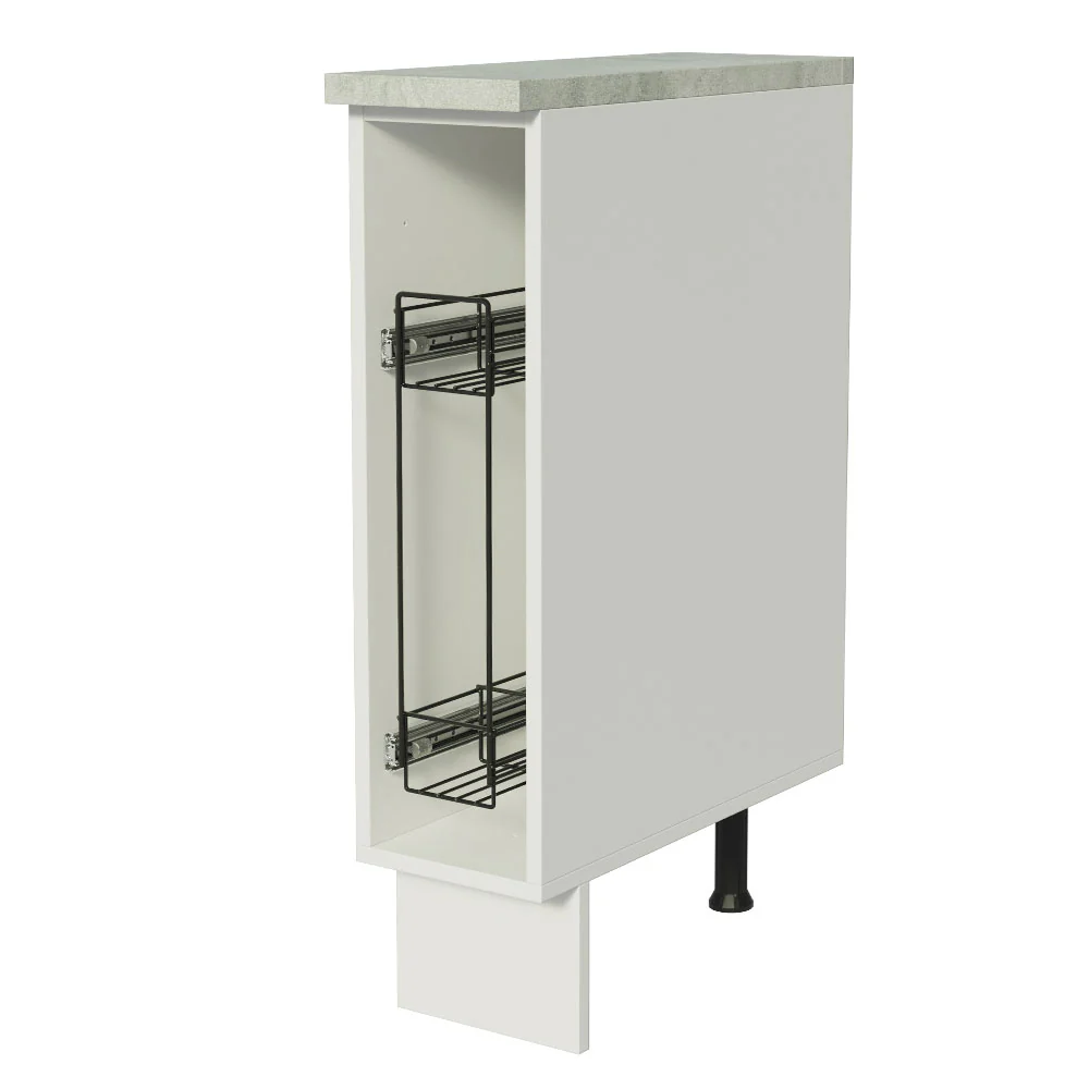 Balcão Porta-Temperos 20 cm (Com Tampo) para Cozinhas Branco Madesa