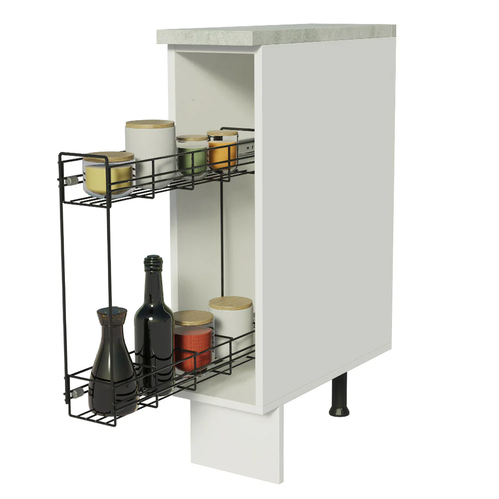 Balcão Porta-Temperos 20 cm (Com Tampo) para Cozinhas Branco Madesa - Image 3