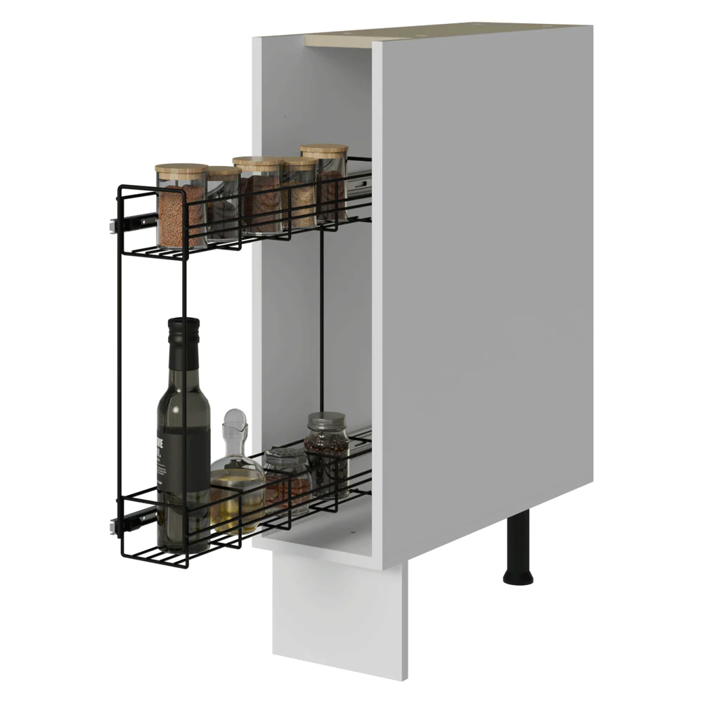 Balcão Porta-Temperos 20 x 60 cm (Sem Tampo) para Cozinhas Branco Madesa - Image 3