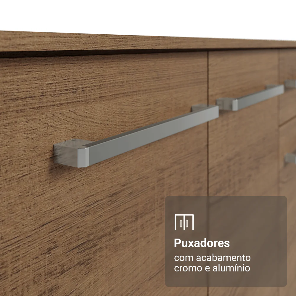 Buffet Aparador 105cm 3 Portas e 1 Gaveta Rustic Madesa - Image 6