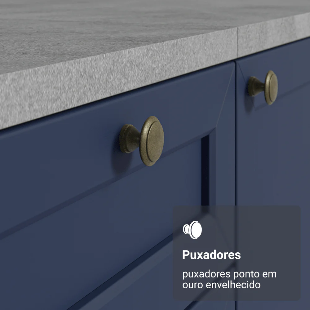 Buffet Aparador com Adega 100cm 2 Portas Branco/Azul Vik Madesa 16 - Image 5