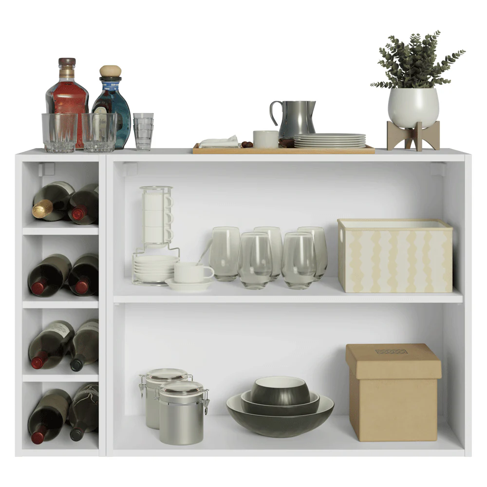 Buffet Aparador com Adega 100cm 2 Portas Branco/Verde Vik Madesa 16 - Image 5