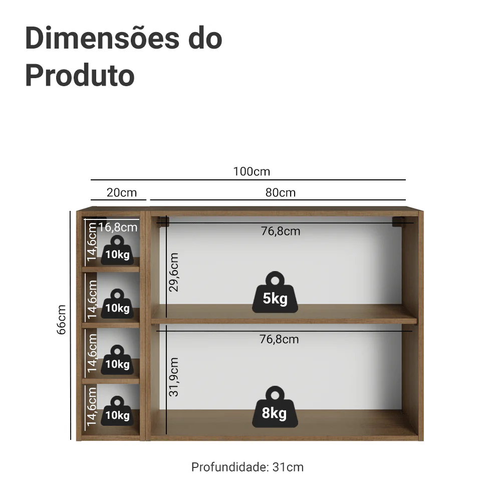 Buffet Aparador com Adega 100cm 2 Portas Rustic/Verde Vik Madesa 16 - Image 3