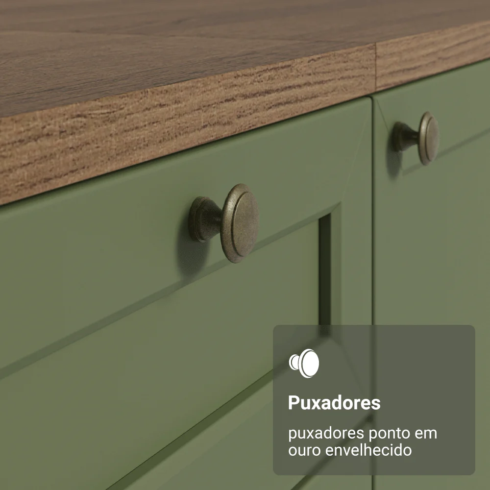 Buffet Aparador com Adega 100cm 2 Portas Rustic/Verde Vik Madesa 16 - Image 7