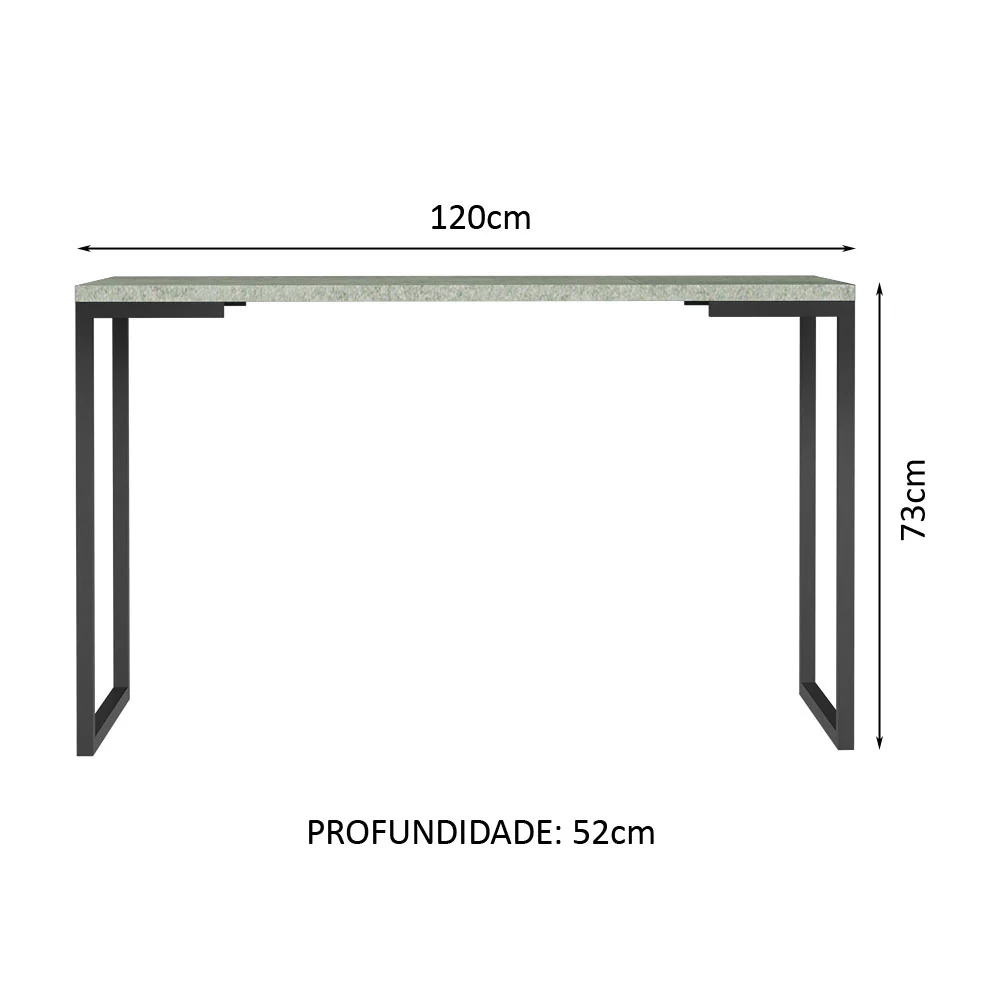 Conjunto Escritório Home Office com Mesa Industrial + Gaveteiro Branco/Cinza Madesa - Image 3