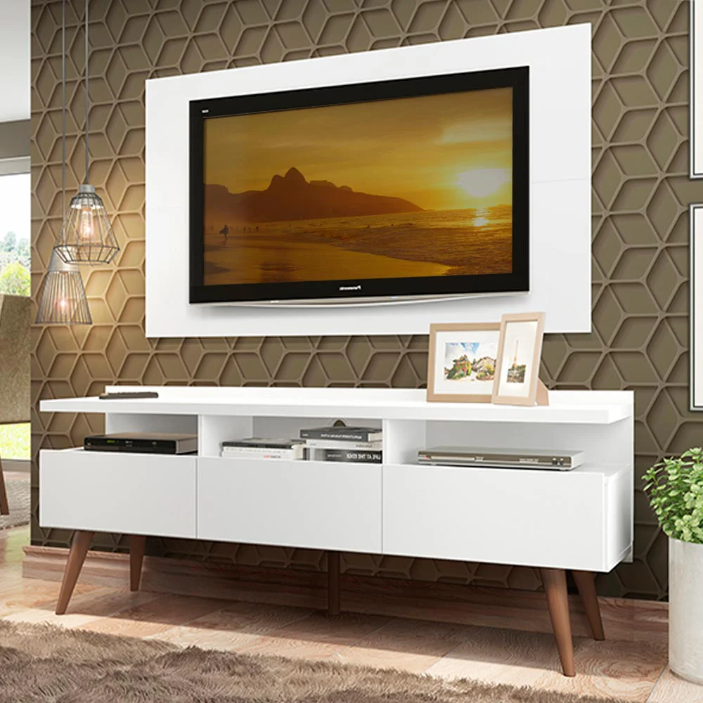 Rack Madesa Londres e Painel para TV até 55 Polegadas Branco