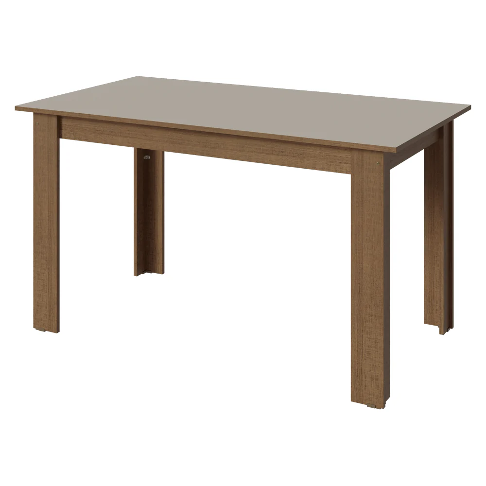 Conjunto Sala de Jantar Lucena Mesa Tampo de Madeira 6 Cadeiras Rustic/Crema/Bege Marrom Madesa - Image 5