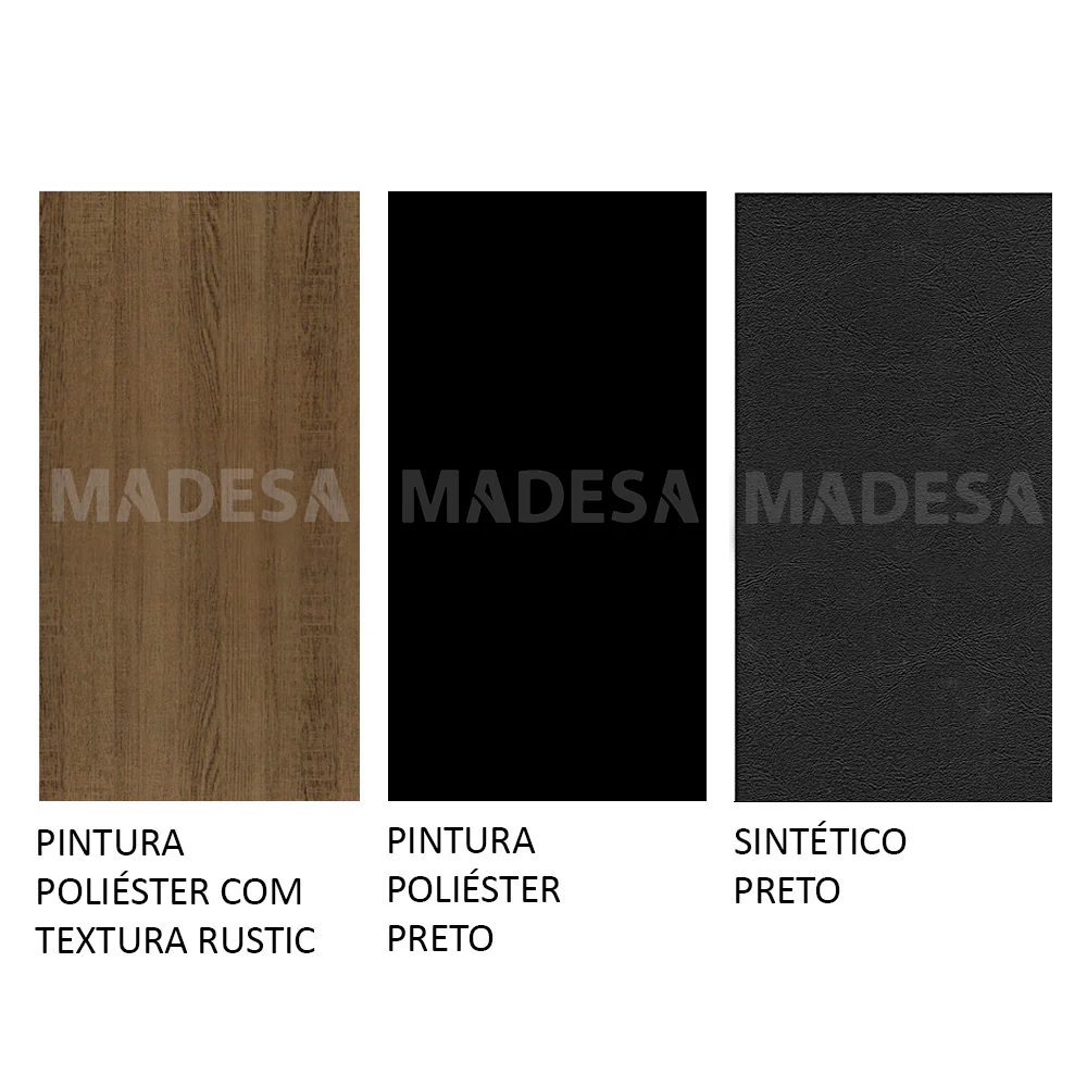 Conjunto Sala de Jantar Madesa Atlanta Mesa Tampo de Vidro com 6 Cadeiras Rustic/Preto/Sintético Preto - Image 5