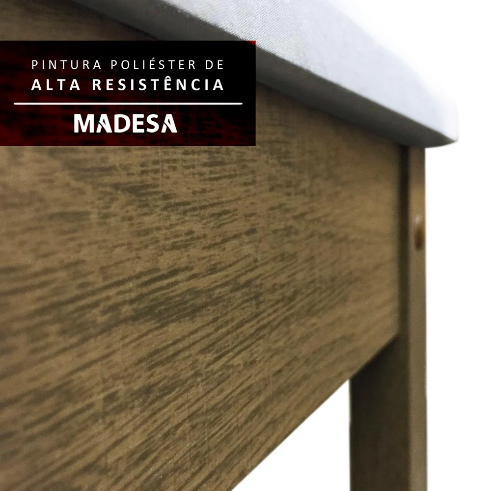Conjunto Sala de Jantar Madesa Bea Mesa Tampo de Madeira com 4 Cadeiras Rustic/Crema/Bege Marrom - Image 6