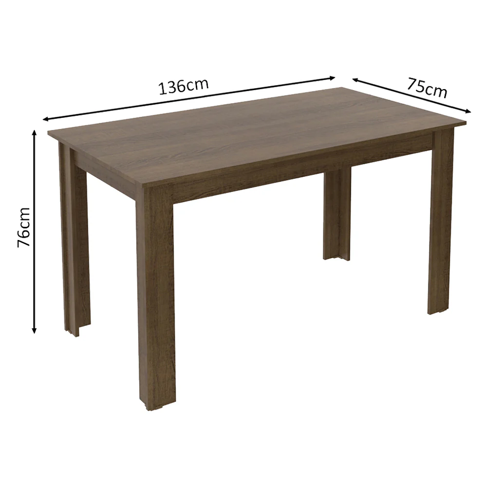 Conjunto Sala de Jantar Madesa Bea Mesa Tampo de Madeira com 4 Cadeiras Rustic/Crema/Floral Hibiscos - Image 5