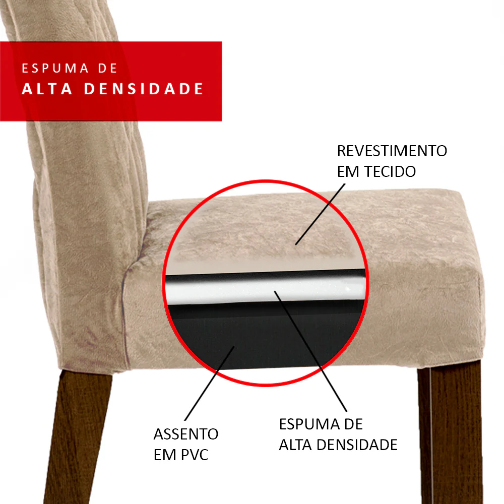 Conjunto Sala de Jantar Madesa Ingrid Mesa Tampo de Madeira com 4 Cadeiras Rustic/Preto/Imperial - Image 8