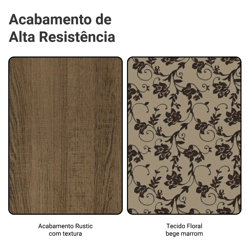 Conjunto Sala de Jantar Madesa Luana Mesa Tampo de Madeira com 4 Cadeiras Rustic/Bege Marrom - Image 10