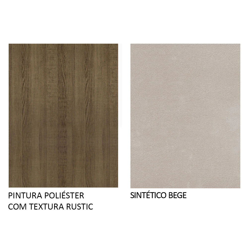 Conjunto Sala de Jantar Madesa Madu Mesa Tampo de Vidro Redondo 4 Cadeiras Rustic/Crema/Bege - Image 10