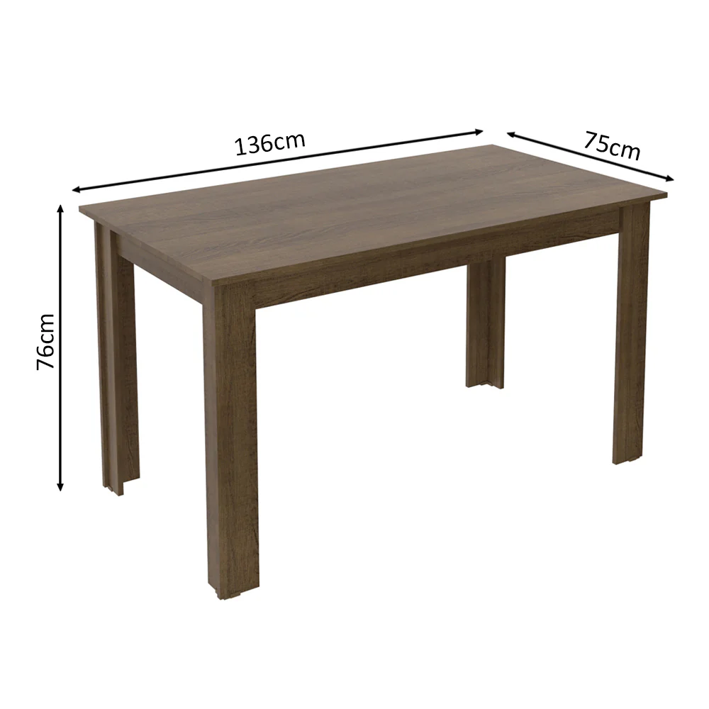 Conjunto Sala de Jantar Madesa Maris Mesa Tampo de Madeira com 6 Cadeiras Rustic/Lírio Bege - Image 4