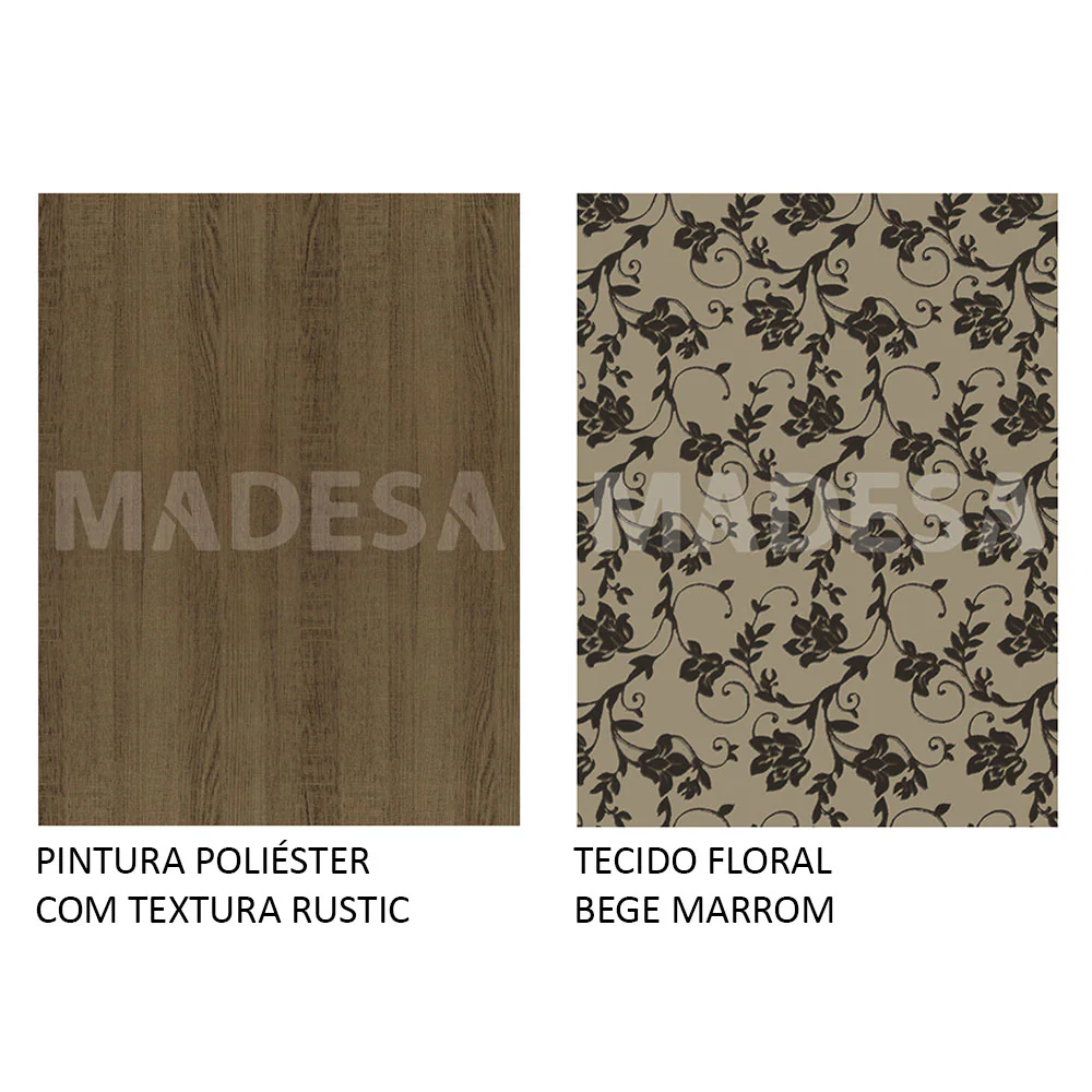 Conjunto Sala de Jantar Madesa Megan Mesa Tampo de Madeira com 6 Cadeiras Rustic/Bege Marrom - Image 9