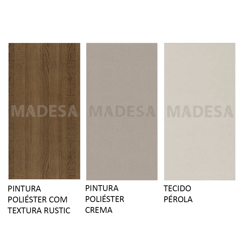 Conjunto Sala de Jantar Madesa Panamá Mesa Tampo de Madeira com 8 Cadeiras Rustic/Crema/Sintético Bege - Image 5
