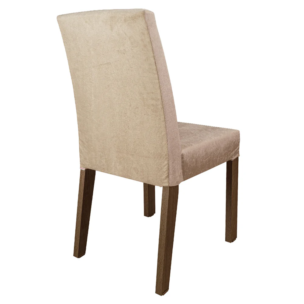 Conjunto Sala de Jantar Ravena Mesa Tampo de Vidro 4 Cadeiras Rustic/Crema/Suede Imperial Madesa - Image 8
