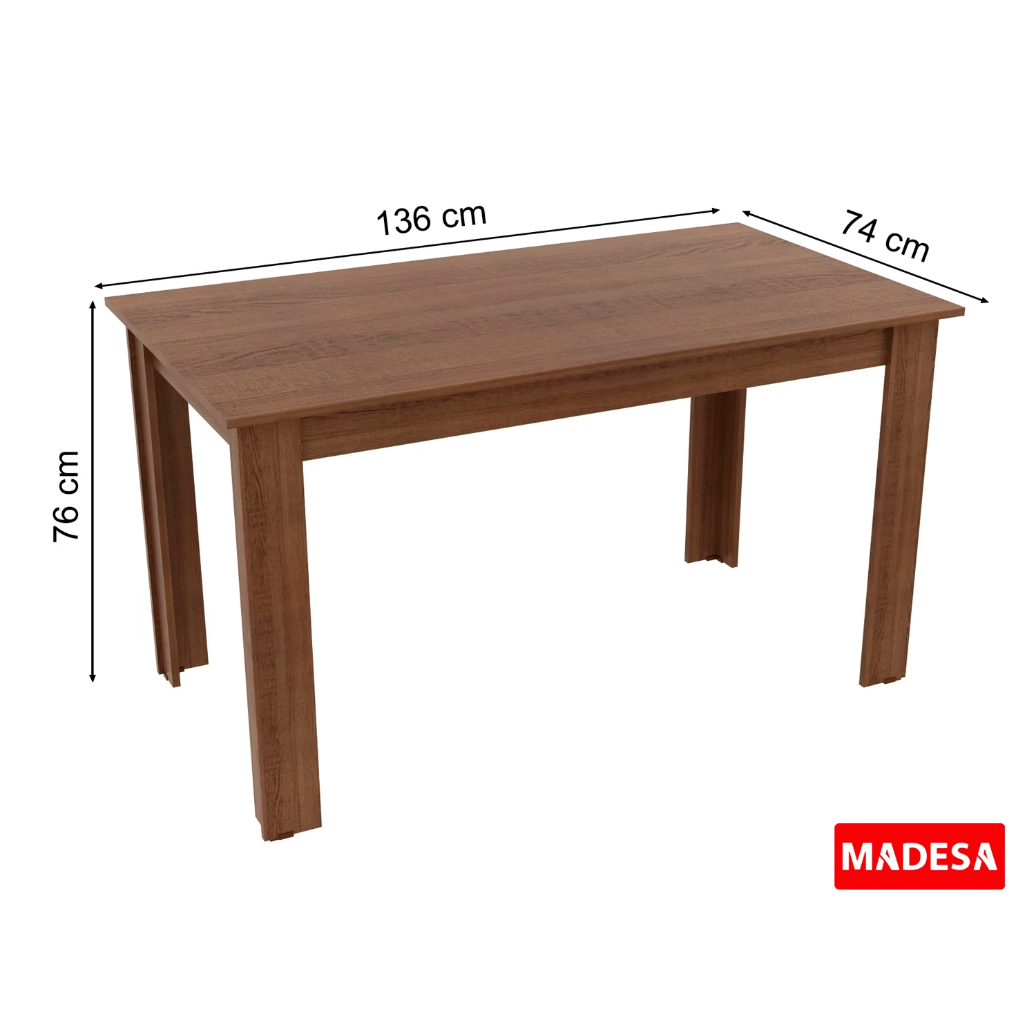 Conjunto Sala de Jantar Rosie Madesa Mesa Tampo de Madeira com 4 Cadeiras Rustic/Floral Bege Marrom - Image 4