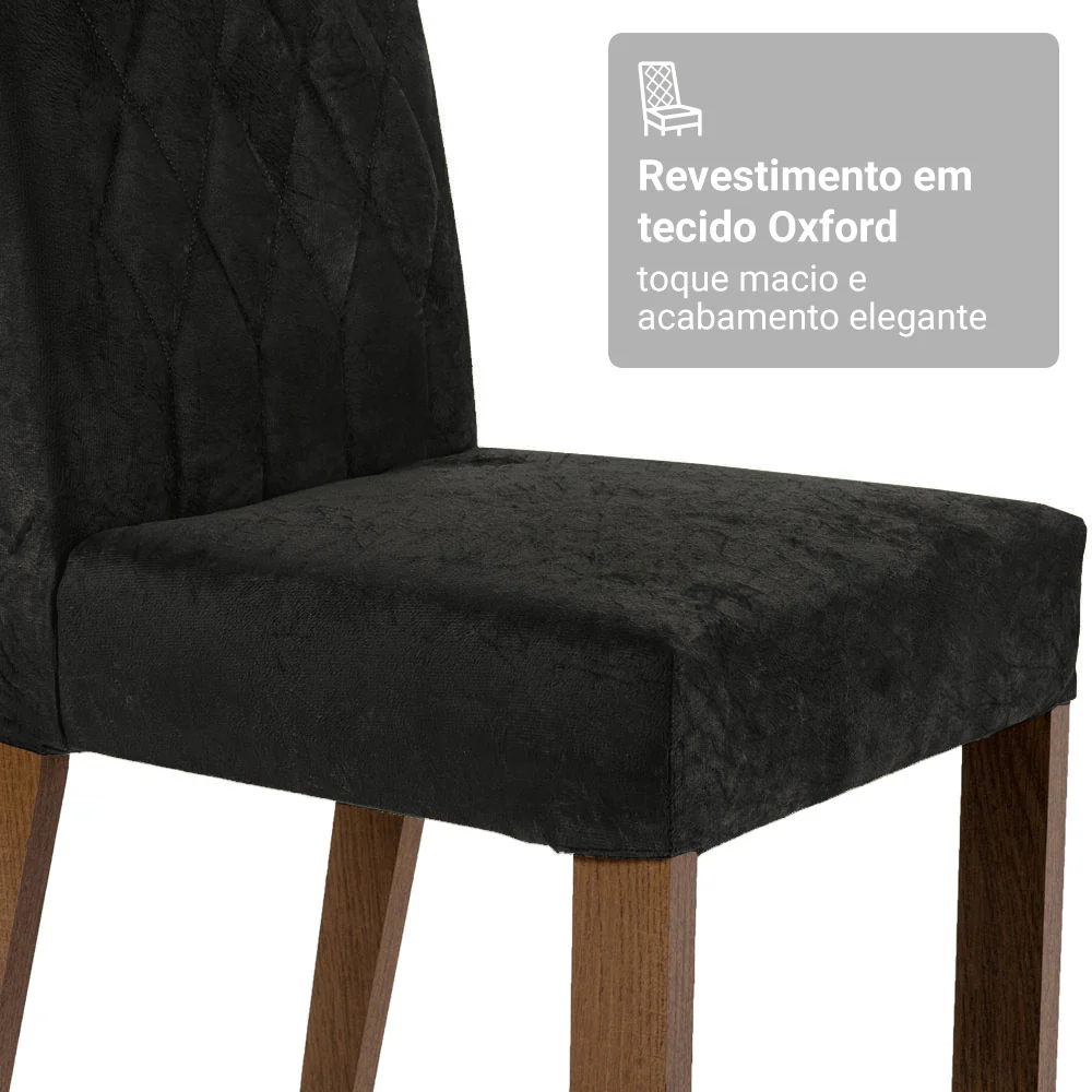 Conjunto Sala de Jantar Tampo de Madeira 4 Cadeiras Rustic/Oxford Hera Madesa - Image 9