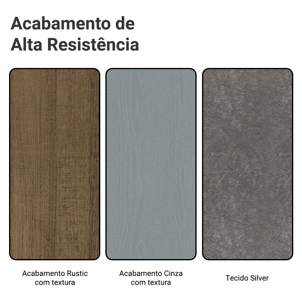Conjunto Sala de Jantar Tampo de Madeira 6 Cadeiras Rustic/Cinza/Silver Bosque Madesa - Image 11