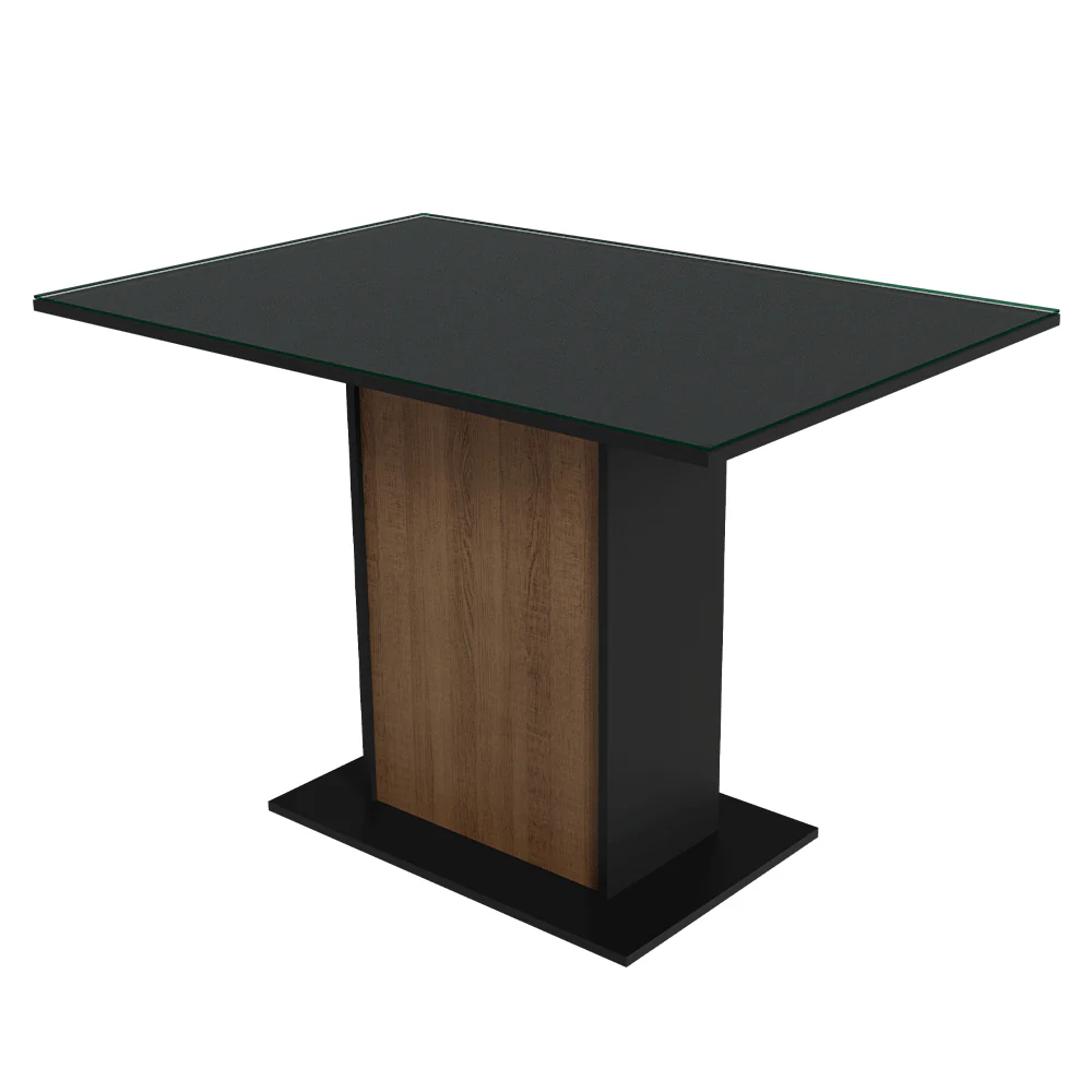 Conjunto Sala de Jantar Tampo de Vidro 4 Cadeiras Rustic/Preto/Oxford Pitanga Madesa - Image 6