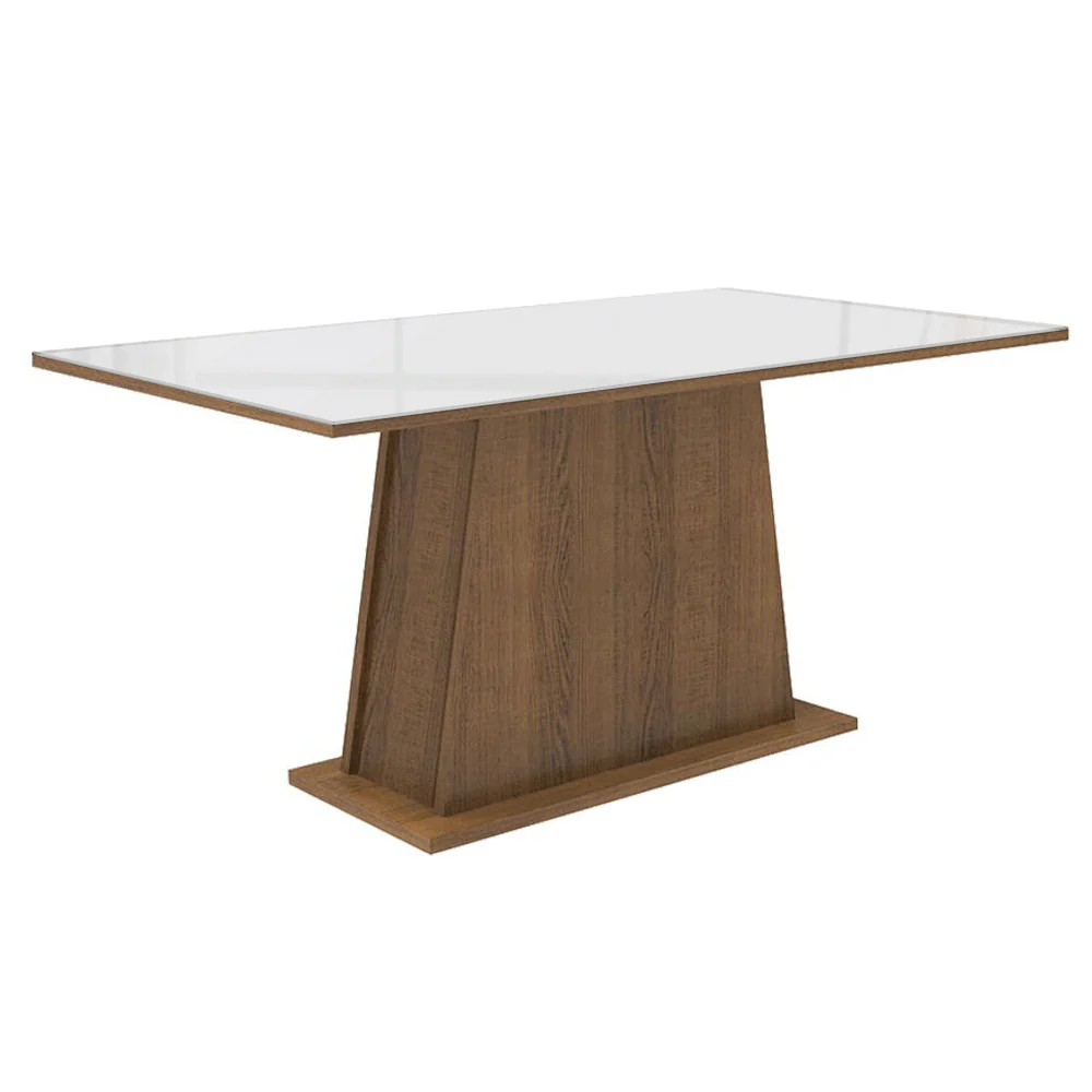 Conjunto Sala de Jantar Tampo de Vidro 6 Cadeiras Rustic/Branco/Imperial Avenca Madesa - Image 6