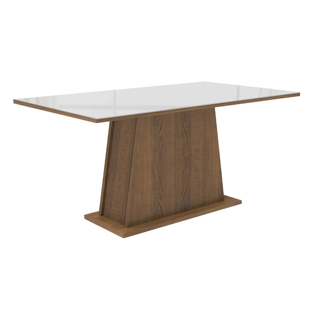 Conjunto Sala de Jantar Tampo de Vidro 6 Cadeiras Rustic/Branco/Imperial Tulipa Madesa - Image 6