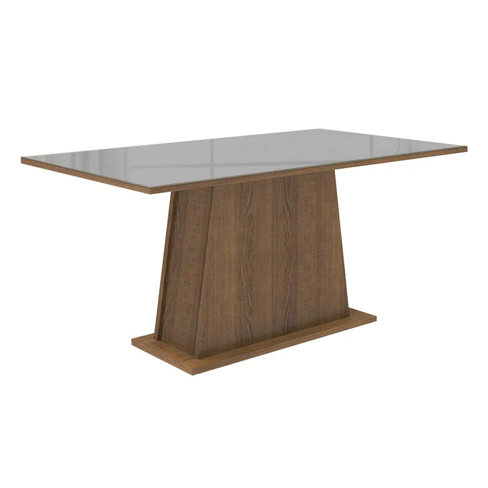Conjunto Sala de Jantar Tampo de Vidro 6 Cadeiras Rustic/Cinza/Silver Tulipa Madesa - Image 6
