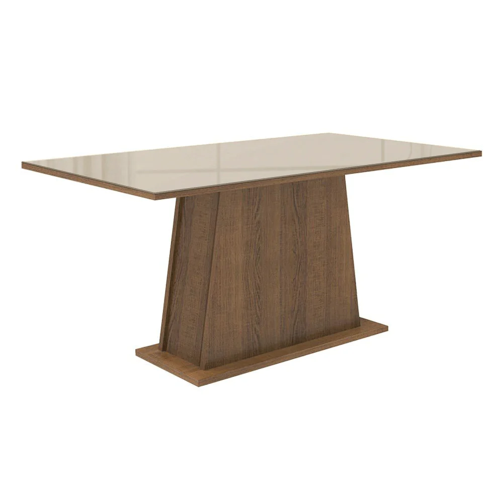 Conjunto Sala de Jantar Tampo de Vidro 6 Cadeiras Rustic/Crema/Imperial Peônia Madesa - Image 6