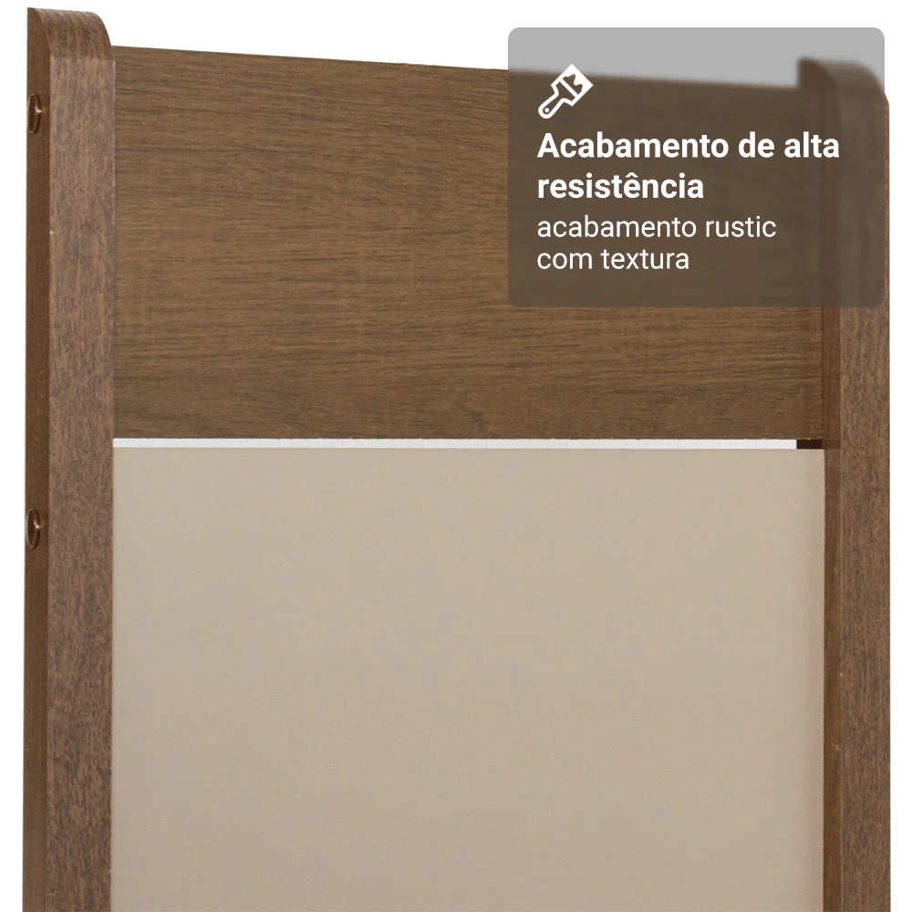 Conjunto Sala de Jantar Madesa Cali Mesa Tampo de Madeira com 4 Cadeiras Rustic/Crema/Bege - Image 7