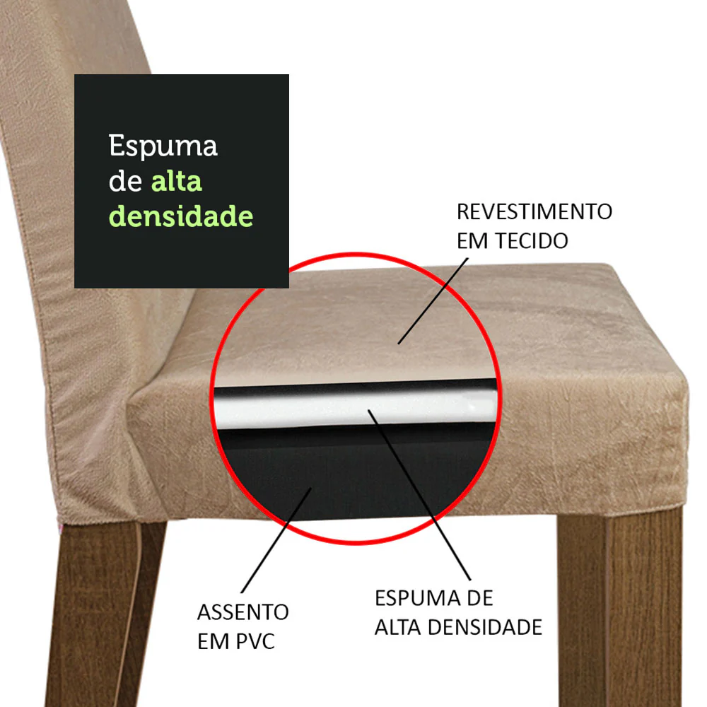 Conjunto Sala de Jantar Madesa Flavia Mesa Tampo de Madeira com 4 Cadeiras Rustic/Crema/Imperial - Image 9