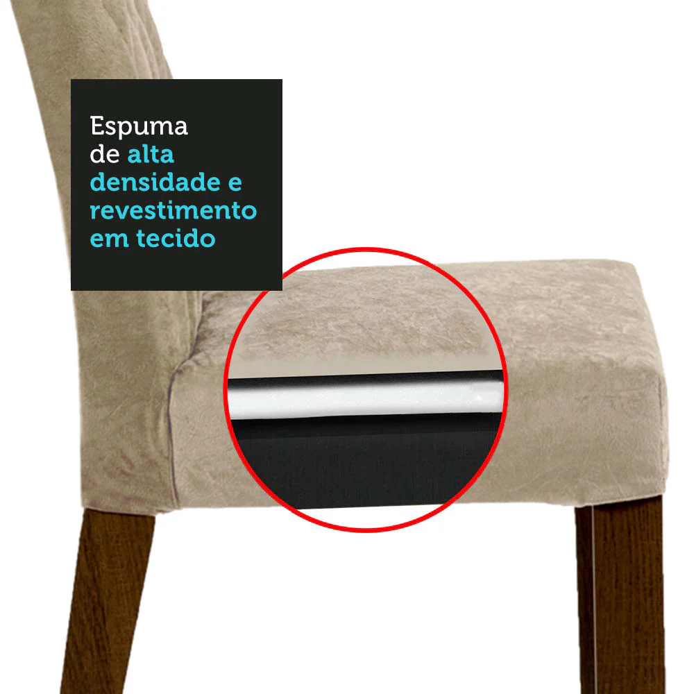 Conjunto Sala de Jantar Mesa Tampo de Madeira 2 Cadeiras Rustic/Imperial Lídia Madesa - Image 7